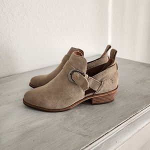 Frye Mia Cut Out Suede Taupe Boots